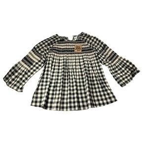 Ivy Jane Plaid‎ Top Bell Sleeve Connect In Top Size Small Blouse